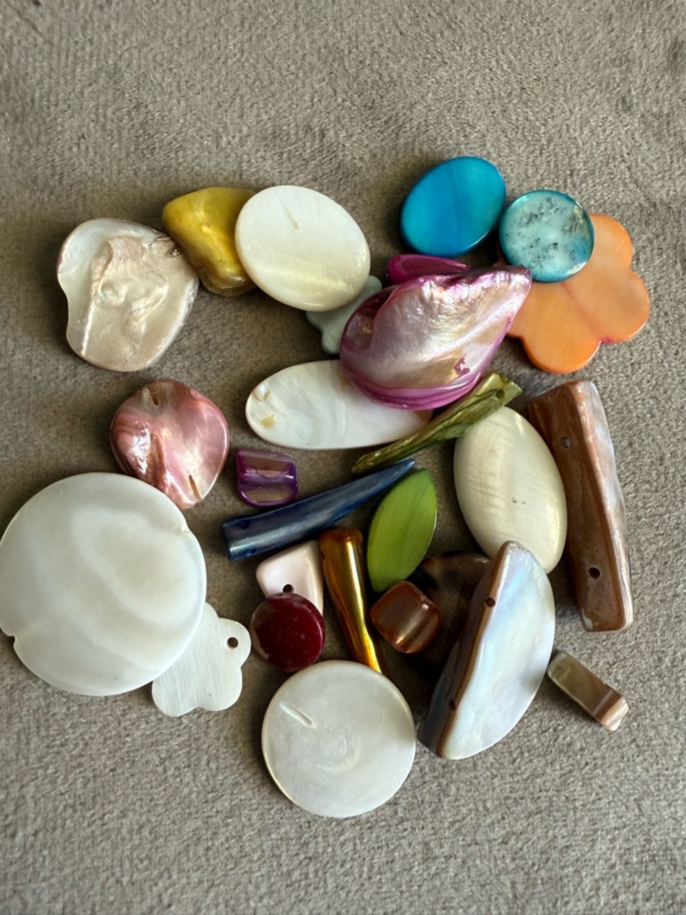Mixed Shell and Resin Jewelry Beads - Multicolor
